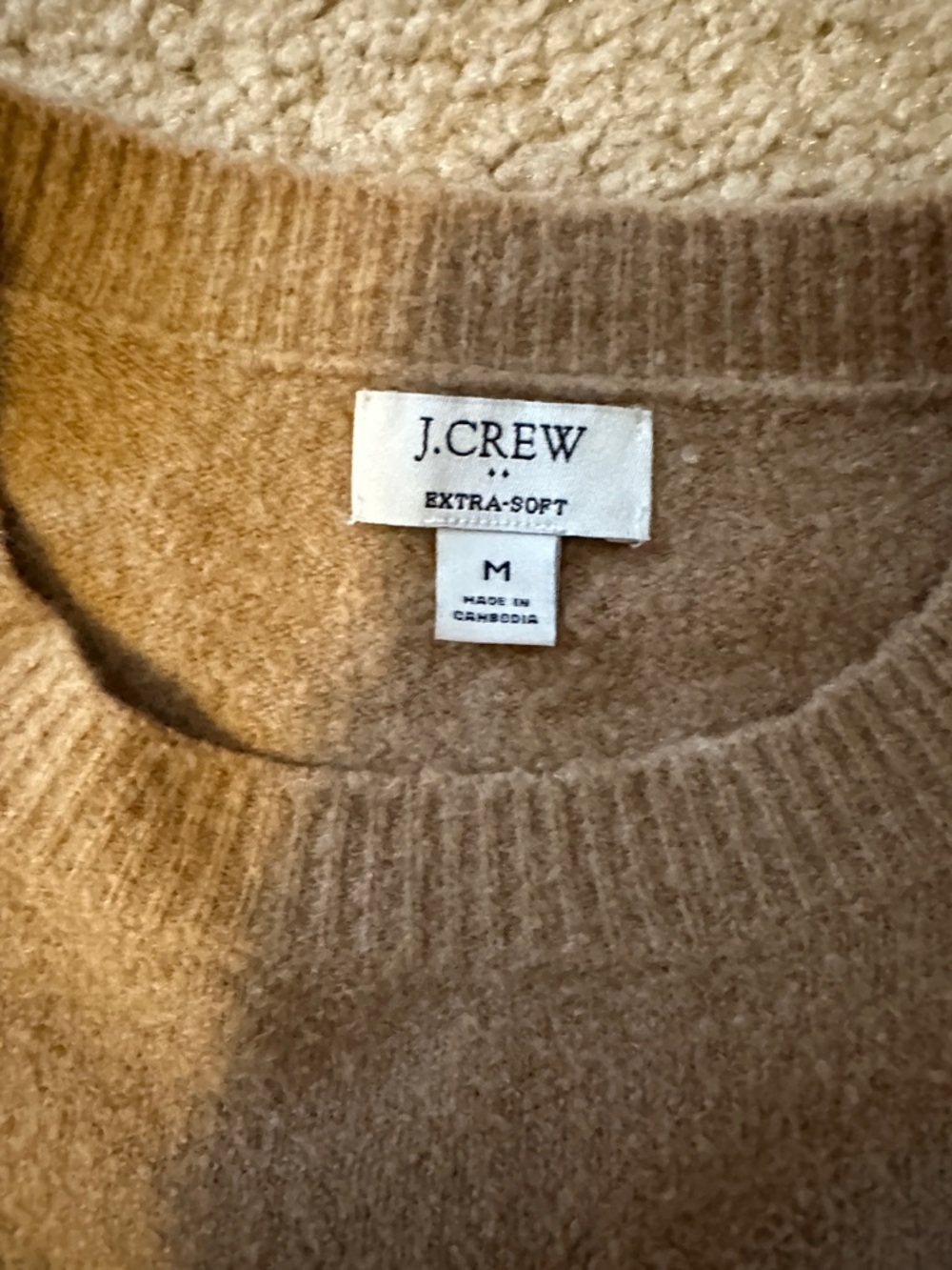 J. Crew Extra-Soft Crewneck Sweater in Camel Brown